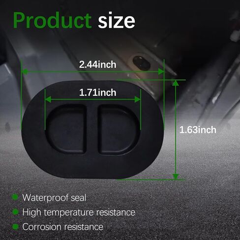 4Pcs Rubber Car Floor Pan Drain Plugs, Compatible with 2007-2018 Jeep Wrangler JK JKU JL, Black, Oval, EPDM Rubber in Saudi Arabia