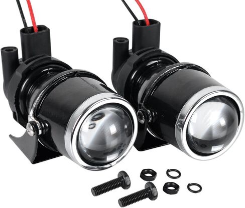 Astra Depot 2pcs Super Bright 55W H3 Projector Glass Lens Driving Fog Lamp Light Halogen Bulb Fog Light Assembly in Saudi Arabia