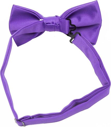 Men’s 2.5" Poly Satin Solid Color Adjustable Pre-tied Bow Tie, Multiple Colors Available in Kuwait
