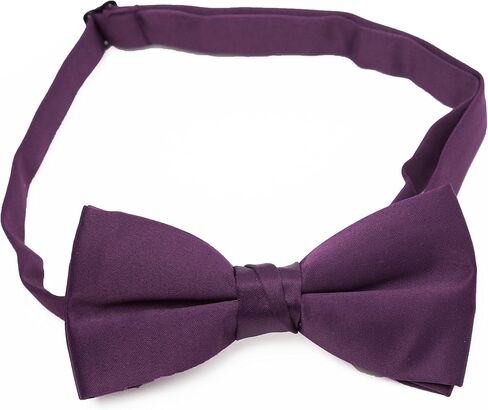 Men’s 2.5" Poly Satin Solid Color Adjustable Pre-tied Bow Tie, Multiple Colors Available in Kuwait