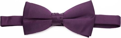Men’s 2.5" Poly Satin Solid Color Adjustable Pre-tied Bow Tie, Multiple Colors Available in Kuwait