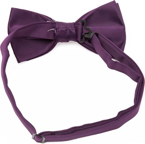 Men’s 2.5" Poly Satin Solid Color Adjustable Pre-tied Bow Tie, Multiple Colors Available in Kuwait