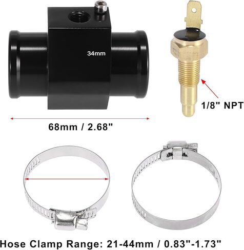 X AUTOHAUX 1 Set Car Engine Coolant Temperature Sensor Switch Radiator Hose Fitting Adapter 38mm 210'F On-195'F Off in Saudi Arabia