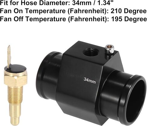 X AUTOHAUX 1 Set Car Engine Coolant Temperature Sensor Switch Radiator Hose Fitting Adapter 38mm 210'F On-195'F Off in Saudi Arabia