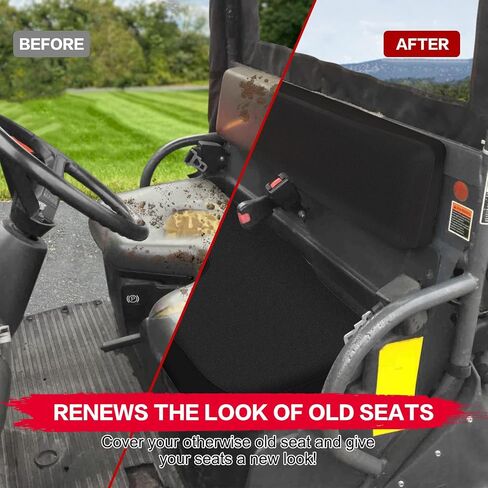 RTV Seat Covers with Headrest Covers - Compatible with Kubota RTV 400 RTV 500, Waterproof PU Coatin, Black UTV Seat Cover Accessories in Saudi Arabia