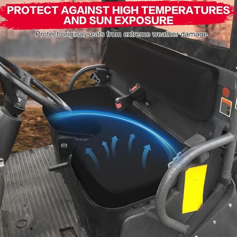 RTV Seat Covers with Headrest Covers - Compatible with Kubota RTV 400 RTV 500, Waterproof PU Coatin, Black UTV Seat Cover Accessories in Saudi Arabia