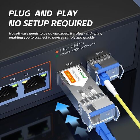 وحدة 1000Base-T RJ45 SFP | جهاز إرسال واستقبال SFP نحاسي 1.25 جيجا | SFP إلى إيثرنت | قابل للتوصيل الساخن | التوصيل والتشغيل | غلاف معدني متين | التوافق متعدد الاستخدامات in Kuwait