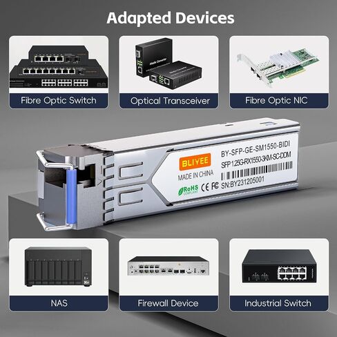 وحدة 1000Base-T RJ45 SFP | جهاز إرسال واستقبال SFP نحاسي 1.25 جيجا | SFP إلى إيثرنت | قابل للتوصيل الساخن | التوصيل والتشغيل | غلاف معدني متين | التوافق متعدد الاستخدامات in Kuwait