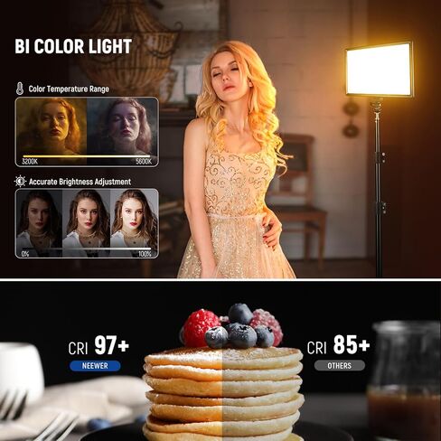Neewer 105W RGB LED لوحة فيديو LED KIT مع أبواب الحظيرة ، 1200 LEDS 31500LUX@0.5M 2500K-10000K CRI96+/TLCI97+ DIMMABLE ، APP/2.4G/PANES in Kuwait