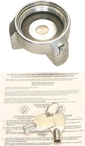 The Flow Security Systems Non-Vented Locking Cap for Heating Oil, Reefer, Transfer, and Above Ground Commercial Fuel Tanks | Prevents Theft & Fuel Vandalism | FSS 750 | National Pipe Thread - 1CT in Kuwait