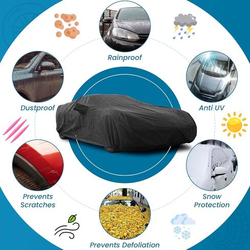 Car Cover for All Weather Rain Snow Hail UV Waterproof Fit 1988 1989 1990 1991 1992 1993 Mercedes-Benz 300SE 300SEL -Ultimate Protect (Gray) in Saudi Arabia