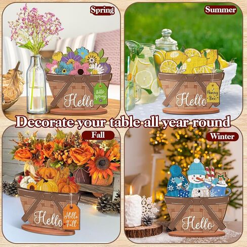 34 Pcs Interchangeable Truck Sign Seasonal Holiday Tiered Tray Decor Farmhouse Rustic DIY Welcome Wood Home Table Centerpiece Ornament for Fall Halloween Thanksgiving Birthday Gift in Kuwait