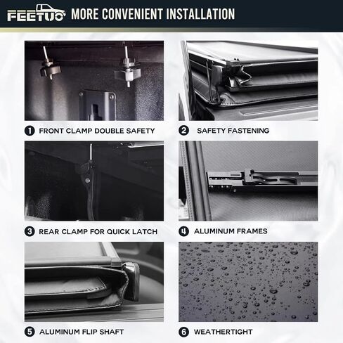 Soft Tri-Fold Tonneau Cover Truck Bed Compatible with 2005-2025 Nissan Frontier & 2009-2012 Suzuki Equator 5FT/59.5inch |for Models with or Without The Deck Rail System| in Saudi Arabia