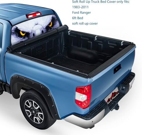 غطاء تونيو للشاحنة الناعمة القابلة للطي من North Mountain لسرير شاحنة بيك أب Ford Ranger بطول 6 أقدام، يناسب 1983-2011 Ford Ranger بطول 6 أقدام Fleetside/Styleside Bed (72 بوصة)، وليس لسرير Flareside/Stepside in Kuwait