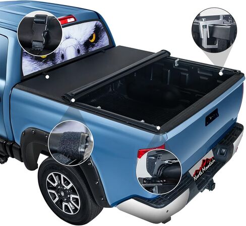 غطاء تونيو للشاحنة الناعمة القابلة للطي من North Mountain لسرير شاحنة بيك أب Ford Ranger بطول 6 أقدام، يناسب 1983-2011 Ford Ranger بطول 6 أقدام Fleetside/Styleside Bed (72 بوصة)، وليس لسرير Flareside/Stepside in Kuwait