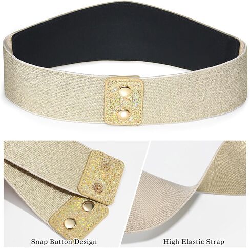 Glamorstar Women Wide Corset Belt Elastic Stretchy Waist Belt for Dresses in Saudi Arabia