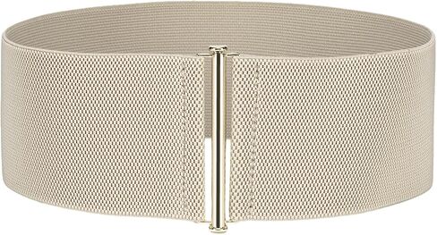 Women's 3" Extra Wide Belt Stretchy Waist cinch Belt Vintage Elastic Waistband Corset Gold/Silver Buckle Belts for Women in Kuwait