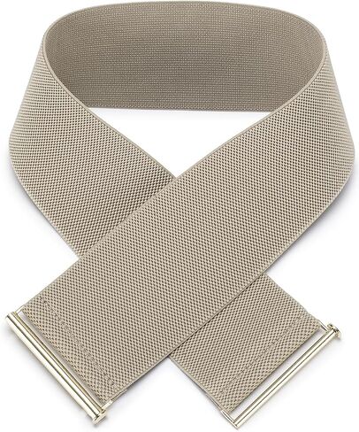Women's 3" Extra Wide Belt Stretchy Waist cinch Belt Vintage Elastic Waistband Corset Gold/Silver Buckle Belts for Women in Kuwait