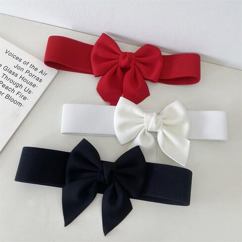 Women's Wide Bowknot Belt Vintage Stretchy Bow Belt Corset Waistband for Party Casual Matching Women Dresses in Saudi Arabia