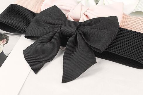 Women's Wide Bowknot Belt Vintage Stretchy Bow Belt Corset Waistband for Party Casual Matching Women Dresses in Saudi Arabia