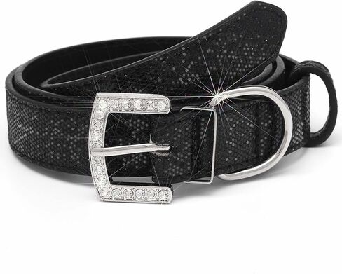 Glitter Belt Women Sparkly Belt Shiny Disco Belts Waist Accessories for Jeans Dress in Kuwait