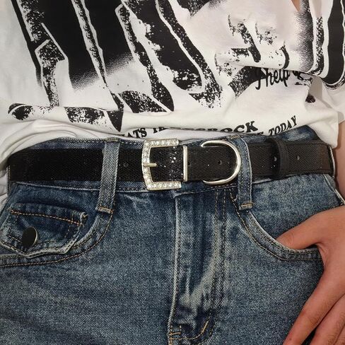 Glitter Belt Women Sparkly Belt Shiny Disco Belts Waist Accessories for Jeans Dress in Kuwait