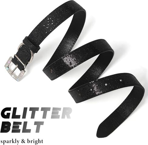 Glitter Belt Women Sparkly Belt Shiny Disco Belts Waist Accessories for Jeans Dress in Kuwait