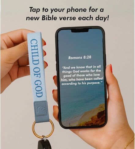 Yappy Daily Bible Verse Keychain المعصم، NFC Christian Lanyard للمفاتيح والمحفظة والهوية والهاتف للنساء والرجال in Kuwait