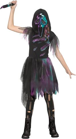 Fun World Girls Two-tone Chrome Ghost Face Costume in Saudi Arabia