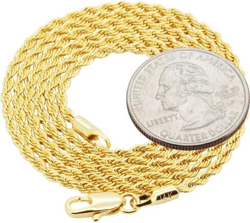 14K Gold Filled 1.5-6MM Rope Chain Necklace Bracelet For Women & Men 8″-24″ in Saudi Arabia