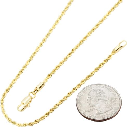14K Gold Filled 1.5-6MM Rope Chain Necklace Bracelet For Women & Men 8″-24″ in Saudi Arabia
