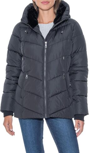Sebby S.E.B Women's Puffer Jacket with Cozy Faux Fur - in Saudi Arabia
