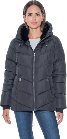 Sebby S.E.B Women's Puffer Jacket with Cozy Faux Fur - in Saudi Arabia