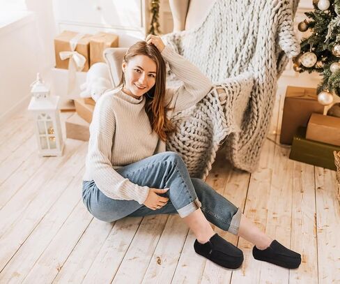 KuaiLu Womens Clog Slippers Cozy Suede Warm Plush Lined Arch Support Faux Fur House Ladies Bedroom Slippers Comfy Orthotic Memory Foam Plantar Fasciitis Home Indoor Outdoor Shoes Brown US8 in Kuwait