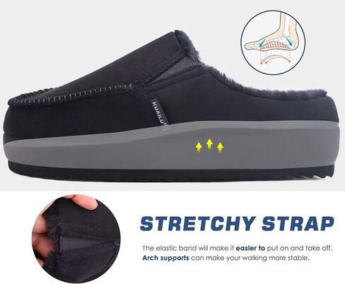 KuaiLu Womens Clog Slippers Cozy Suede Warm Plush Lined Arch Support Faux Fur House Ladies Bedroom Slippers Comfy Orthotic Memory Foam Plantar Fasciitis Home Indoor Outdoor Shoes Brown US8 in Kuwait