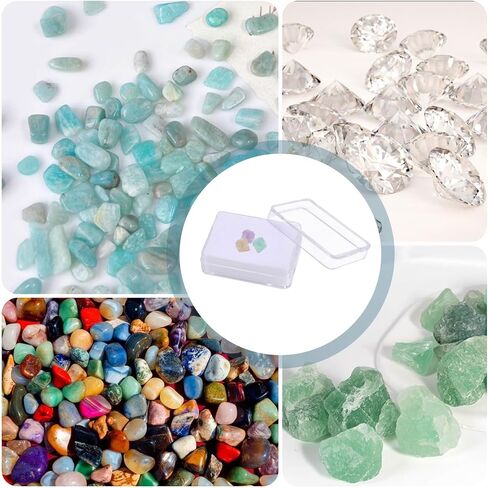 CHGCRAFT 30 Pcs 2 Colors Mini Rectangle Stone Box Small Loose Diamond Gemstone Display Case with Clear Top Lids and Sponge, Black and White, 2.2×1.6 Inch in Saudi Arabia