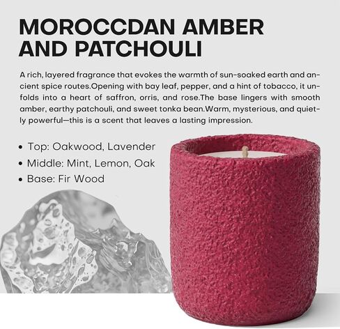 Scented Candles for Home, Natural Soy Wax Candle Gift, Non-Toxic Cement Jar Candles, Luxury Aromatherapy for Stress Relief, Housewarming Gifts, Highly Scented, Home Décor, Amber Patchouli in Saudi Arabia
