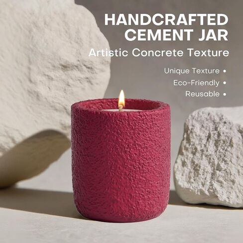 Scented Candles for Home, Natural Soy Wax Candle Gift, Non-Toxic Cement Jar Candles, Luxury Aromatherapy for Stress Relief, Housewarming Gifts, Highly Scented, Home Décor, Amber Patchouli in Saudi Arabia