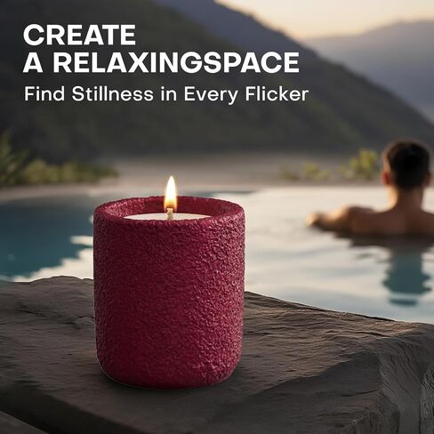 Scented Candles for Home, Natural Soy Wax Candle Gift, Non-Toxic Cement Jar Candles, Luxury Aromatherapy for Stress Relief, Housewarming Gifts, Highly Scented, Home Décor, Amber Patchouli in Saudi Arabia