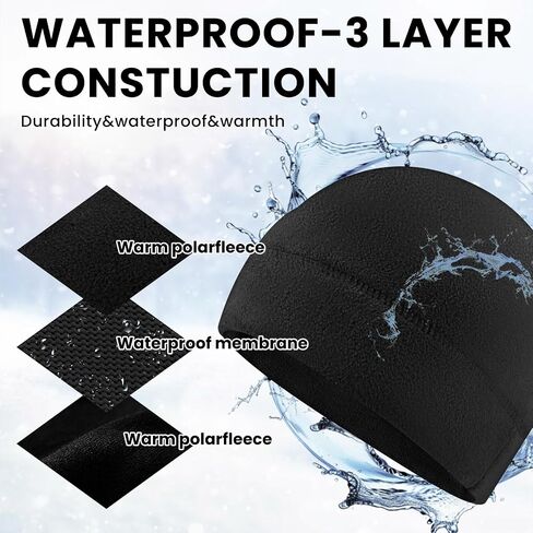 3 Pcs Waterproof Fleece Watch Cap Winter Warm Military Skull Beanie Hat Outdoor Tactical Microfleece Beanie for Men Multicolor in Saudi Arabia
