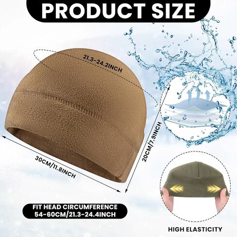 3 Pcs Waterproof Fleece Watch Cap Winter Warm Military Skull Beanie Hat Outdoor Tactical Microfleece Beanie for Men Multicolor in Saudi Arabia