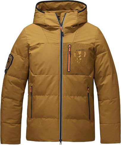 Men's Puffer Jacket Hooded Down Coat Water-Resistant Warm Winter Coats Insulated Windproof Outerwear in Saudi Arabia