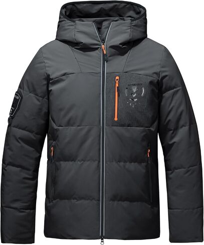 Men's Puffer Jacket Hooded Down Coat Water-Resistant Warm Winter Coats Insulated Windproof Outerwear in Saudi Arabia