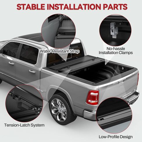 YITAMOTOR Low-Profile Hard Quad-Fold Truck Bed Tonneau Cover Compatible with Ford F-150 F150 2015-2025 with 5.5 ft Bed in Saudi Arabia