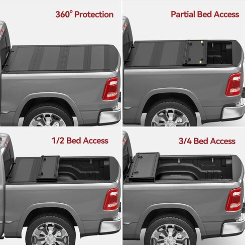 YITAMOTOR Low-Profile Hard Quad-Fold Truck Bed Tonneau Cover Compatible with Ford F-150 F150 2015-2025 with 5.5 ft Bed in Saudi Arabia