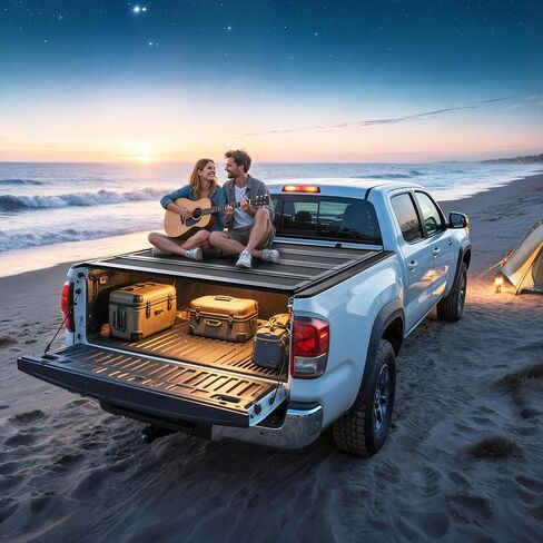 YITAMOTOR Low-Profile Hard Quad-Fold Truck Bed Tonneau Cover Compatible with Ford F-150 F150 2015-2025 with 5.5 ft Bed in Saudi Arabia