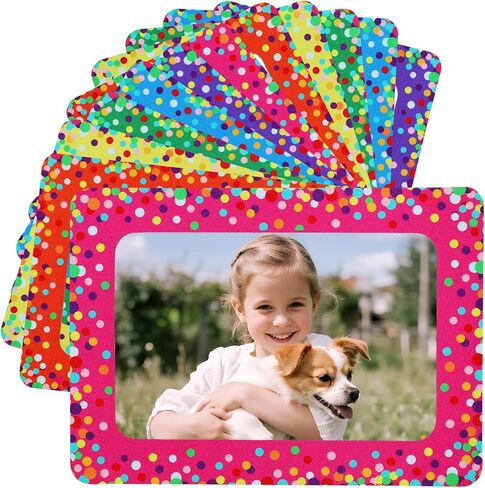 ANPHSIN 12 packs Magnetic Picture Frames for Locker Decorations - Magnetic Photo Frames for Fridge 4x6, Photo Magnets for Refrigerator Gifts Back to School Locker Accessories, Shiny Dots in Kuwait