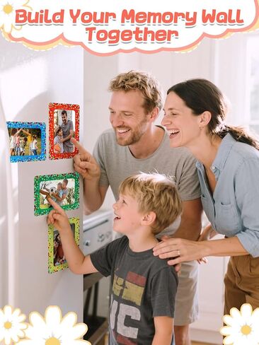 ANPHSIN 12 packs Magnetic Picture Frames for Locker Decorations - Magnetic Photo Frames for Fridge 4x6, Photo Magnets for Refrigerator Gifts Back to School Locker Accessories, Shiny Dots in Kuwait