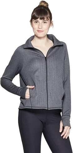 Champion C9 Women's Training Herringbone Fleece Full Zip Track Jacket - (Dark Gray, XSmall) in Saudi Arabia