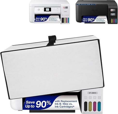 Printer Cover Anti-Static Heavy Duty Waterproof Printer Protective Cover Case for Epson EcoTank ET-2800 Wireless Color All-in-One Printer/Epson EcoTank ET-2850/ET-2400 Wireless Printer (Black) in Kuwait